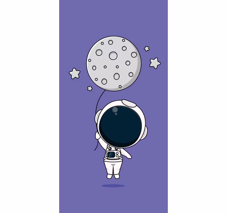 Astronaut som håller månen Rullgardin roligt - Tenstickers