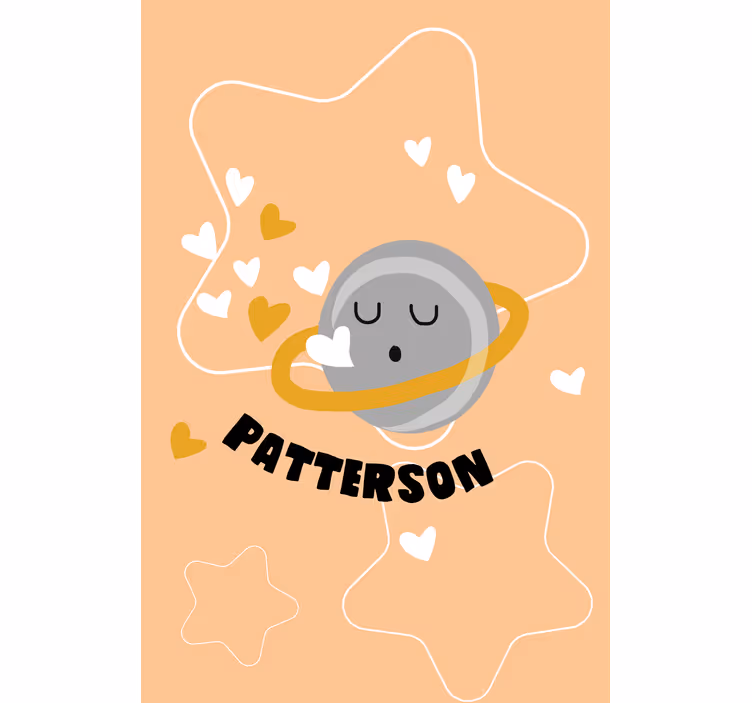 Hjärta saturnus med namn Rrullgardin barn - Tenstickers
