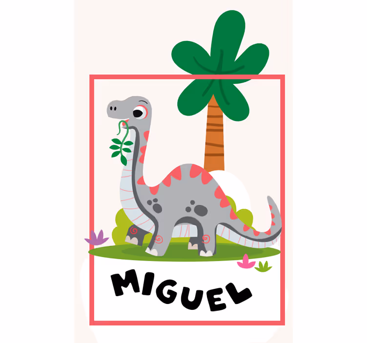 Langer hals med namn Rullgardin dinosaurie - Tenstickers