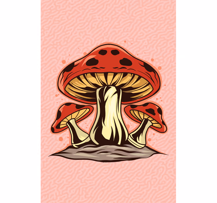 Original svamp illustration köksgardin - Tenstickers