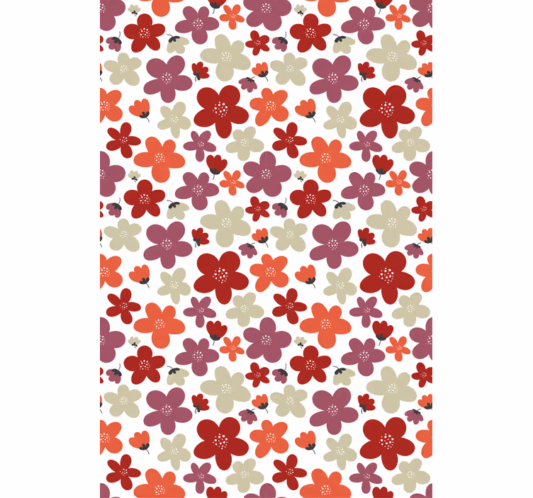 Levande tryckmönster Rullgardin blommor och växter - Tenstickers