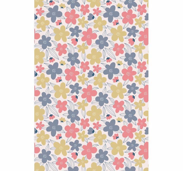 Levande botaniska motiv Rullgardin blommor och växter - Tenstickers