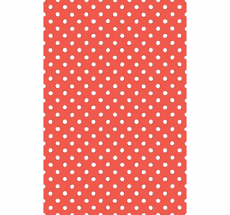 Vit retro polka dots röd bakgrund rullgardin - Tenstickers