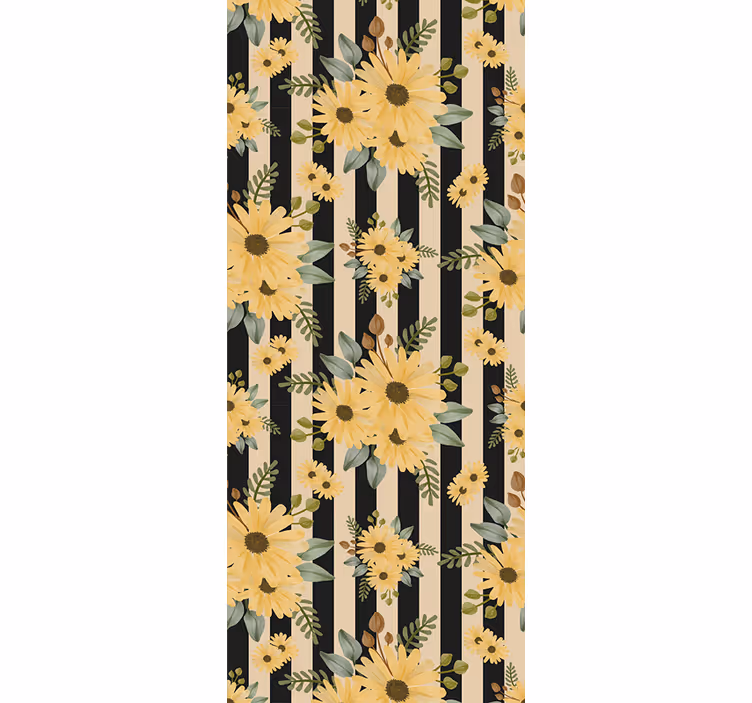 Solros blommotiv Rullgardin blommor och växter - Tenstickers