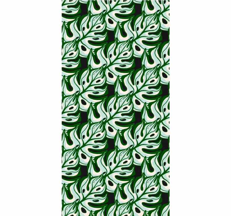 Frodigt lövmönster Rullgardin blommor och växter - Tenstickers