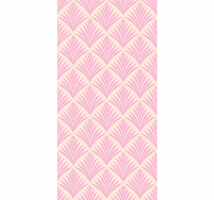 Pastellrosa palm retro mönster klassiska rullgardiner - Tenstickers