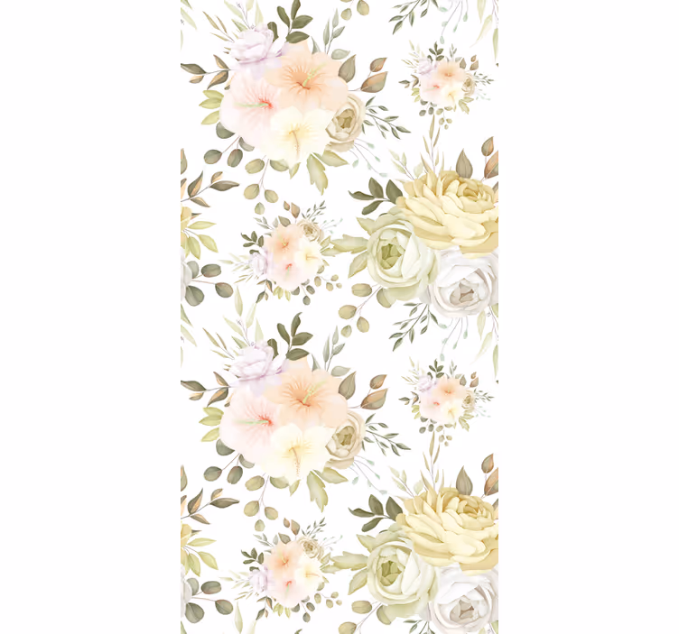 Vackra blommiga sömlösa mönster blomma rullgardin - Tenstickers