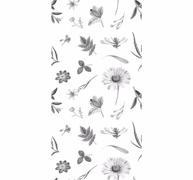 Botaniska trädgårdsmotiv Rullgardin blommor och växter - Tenstickers