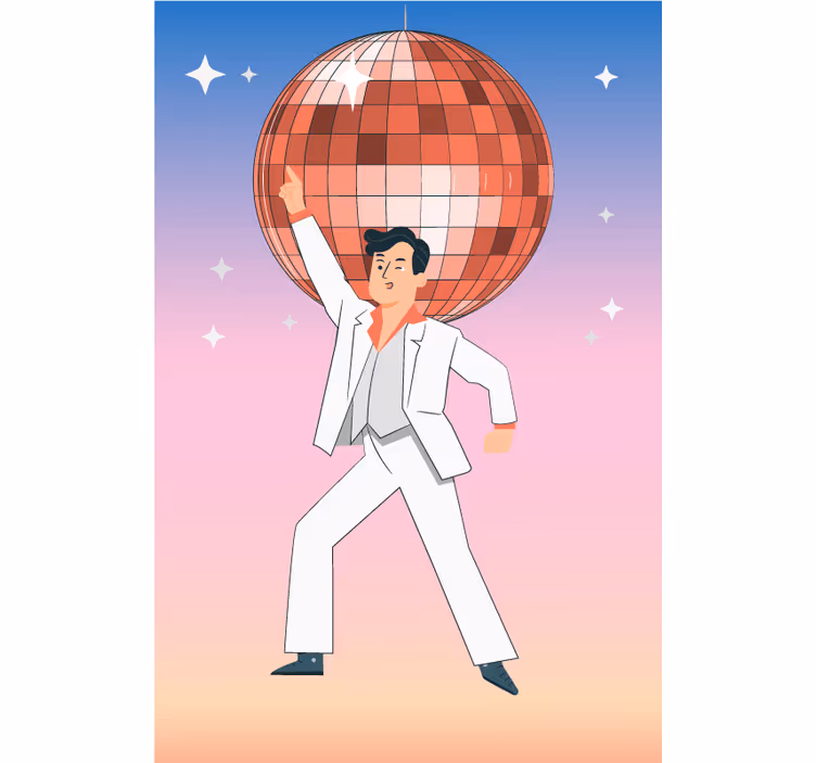 Discokula med färger tonårsRullgardiner - Tenstickers