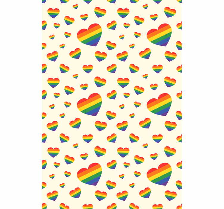 Gay pride flagga i hjärta form sovrum rullgardin - Tenstickers