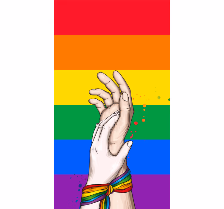 Händer med regnbåge Andra persienner - Tenstickers