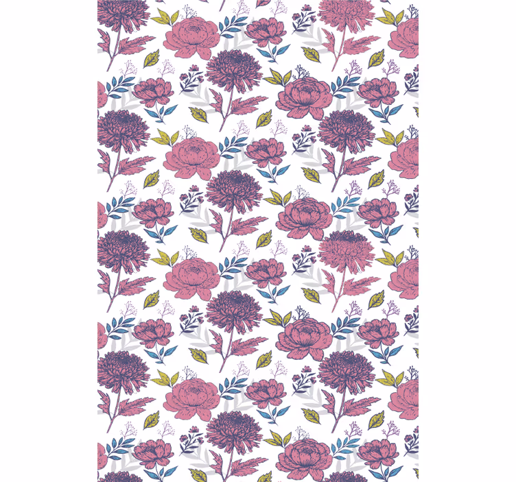 Blomma blomtema Rullgardin blommor och växter - Tenstickers