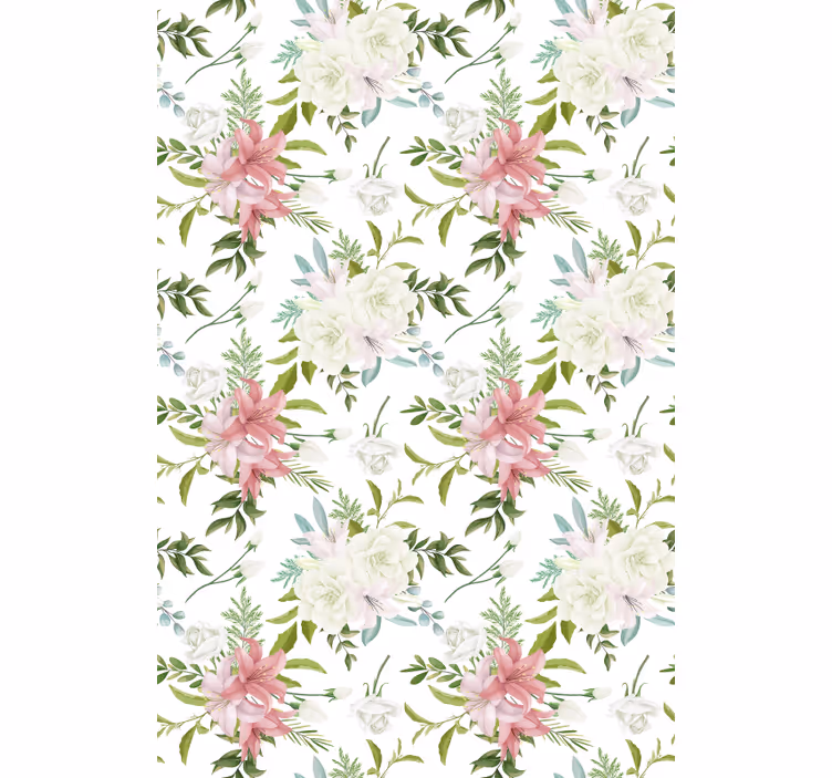 Blommigt enkelt arrangemang Rullgardin elegant - Tenstickers