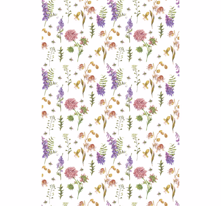 Blomsterträdgårdstema Rullgardin blommor och växter - Tenstickers