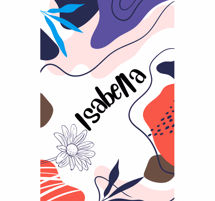 Blommigt namnmotiv Rullgardin modern - Tenstickers
