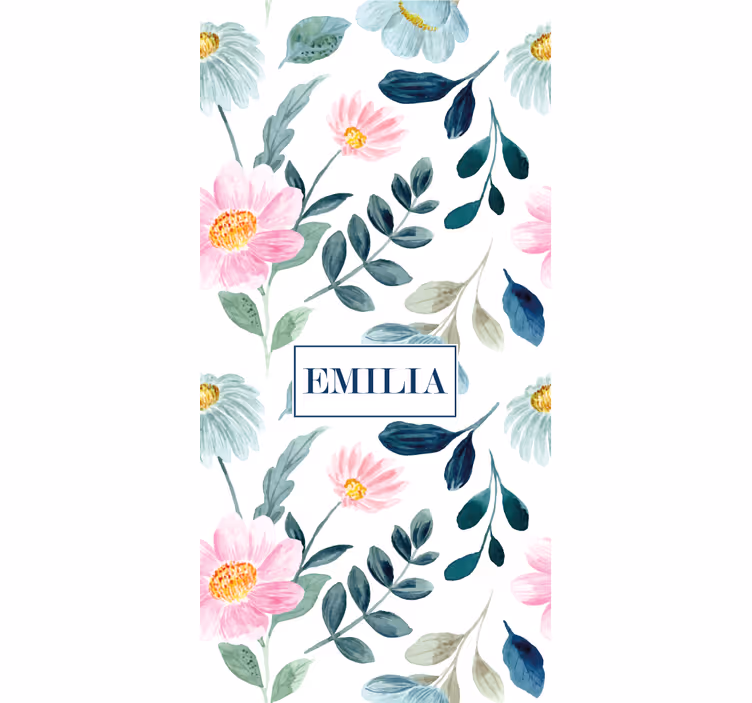 Blommor och blad mönster anpassade rullgardin - Tenstickers