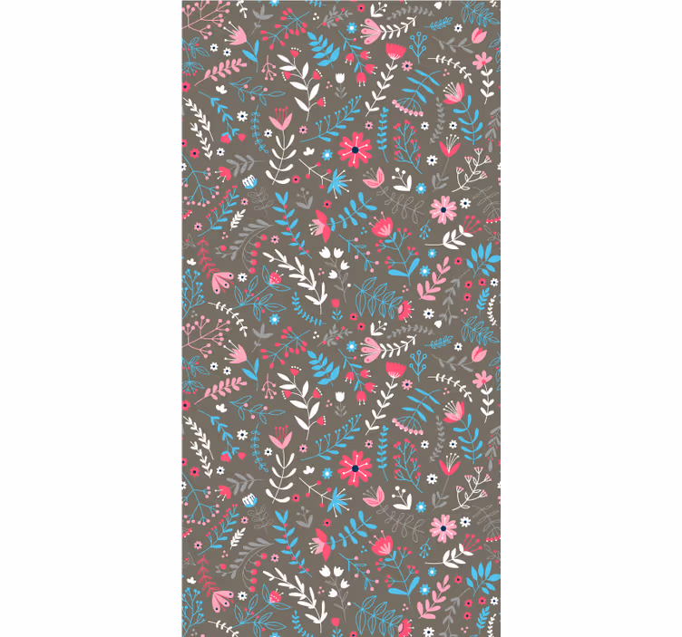 Färgglatt ditsy motiv Rullgardin blommor och växter - Tenstickers