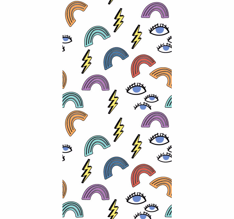 ögon och blixtmönster barngardin - Tenstickers