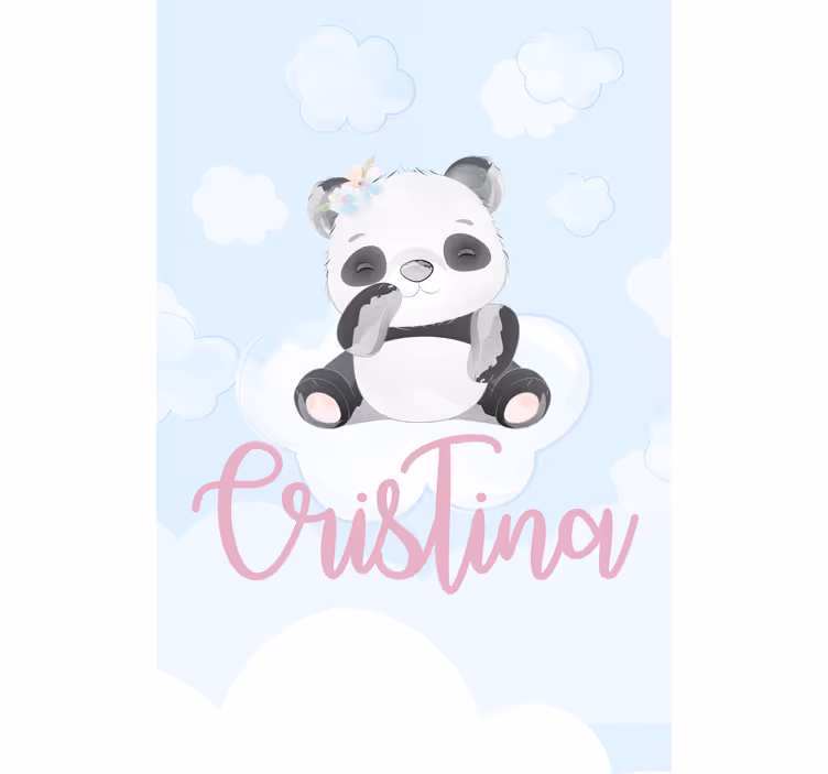 Söt panda för flicka med namn barnkammare rullgardin - Tenstickers