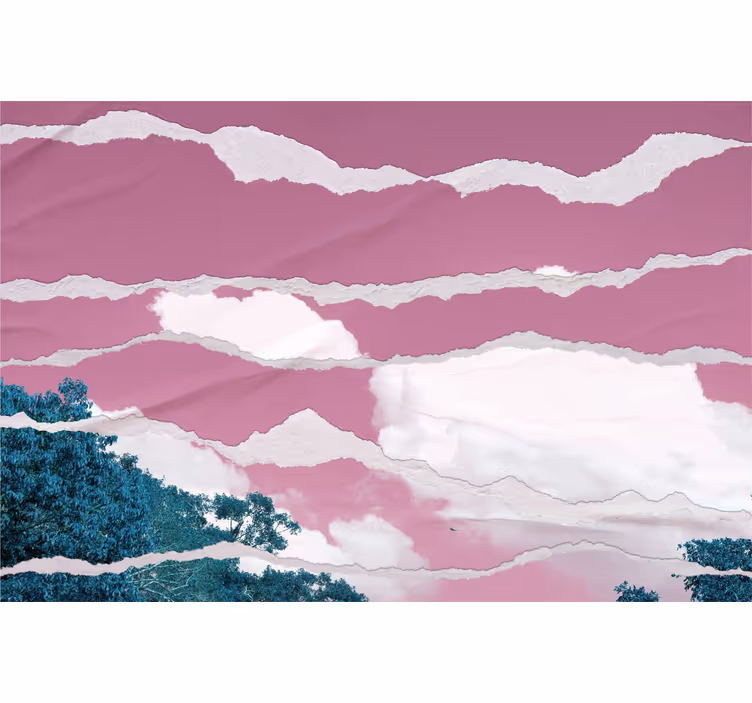 Molnig rosa horisont Rullgardin moln - Tenstickers