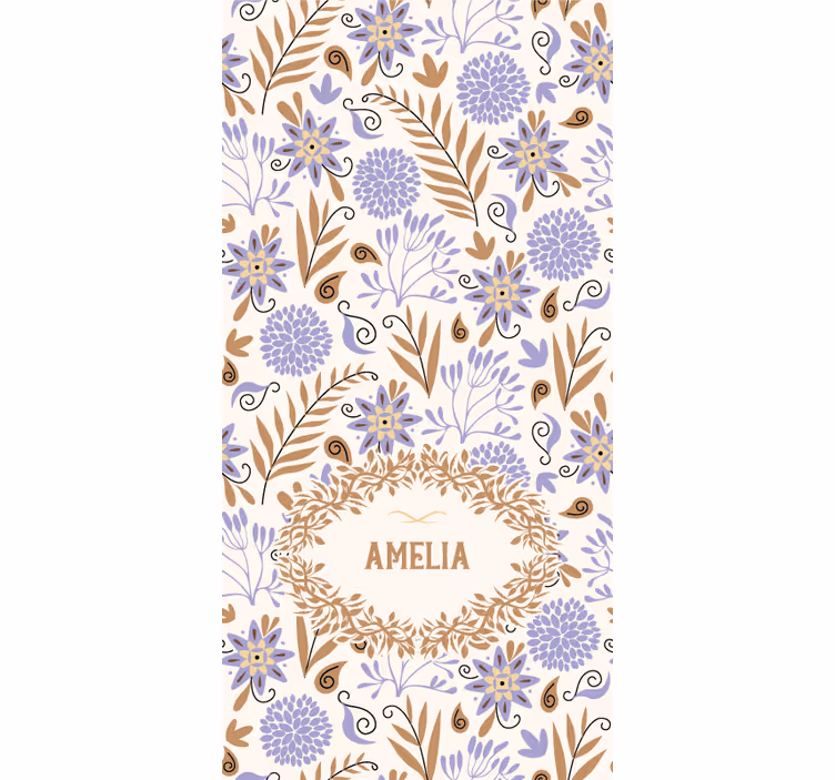 Handmålade blommor tryckta fönsterskärm - Tenstickers