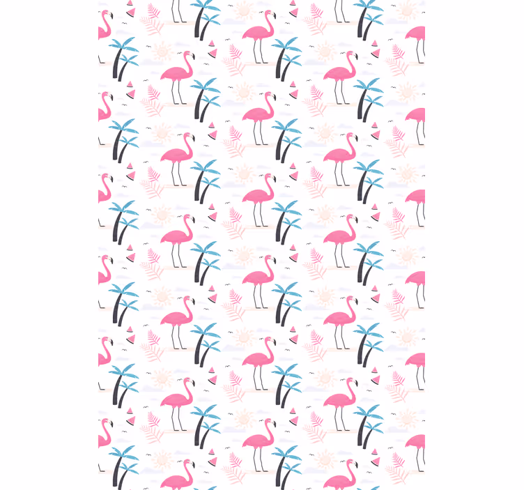 Flamingo tropiskt mönster Rullgardin djur - Tenstickers