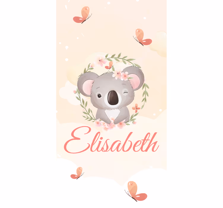 Söta djur koala med namn plantskola rullgardin - Tenstickers