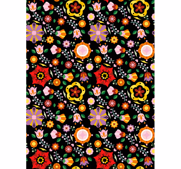 Polska folklormönster blommaRullgardiner - Tenstickers