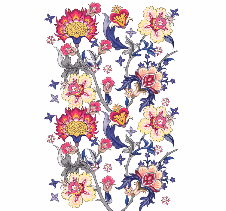 Levande blomsterarrangemang Rullgardin blommig - Tenstickers