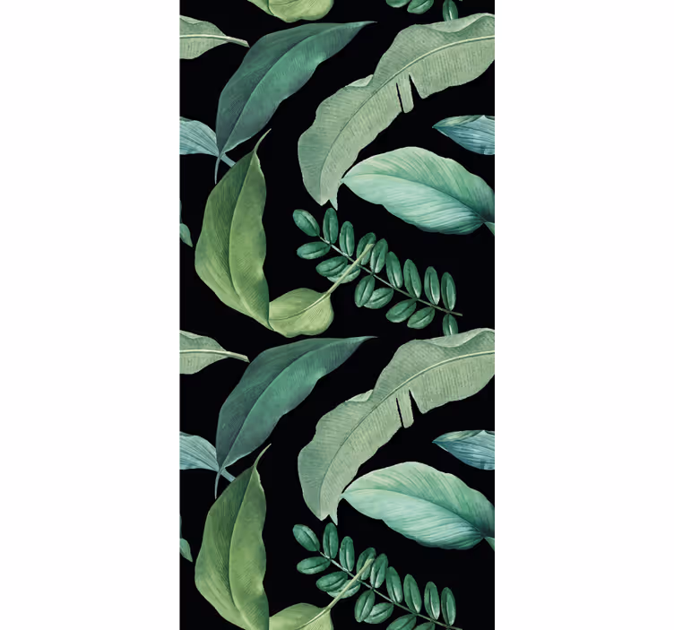 Frodig grön design Rullgardin blommor och växter - Tenstickers