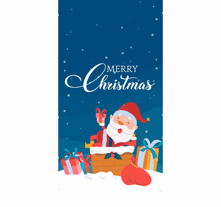 God jul med jultomten andra rullgardin - Tenstickers