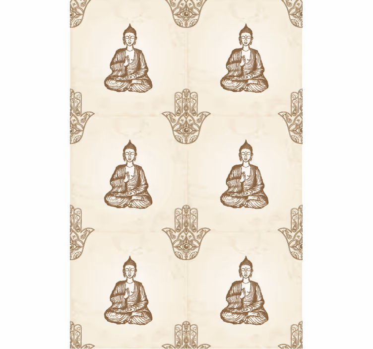 Buddha symbol mönster Rullgardin zen - Tenstickers