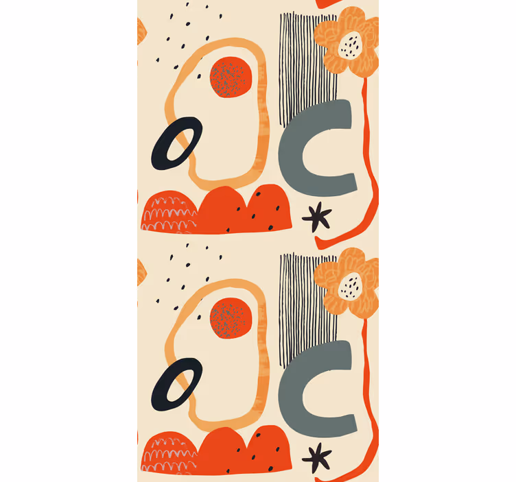 Röd och orange collage rullgardin målning - Tenstickers