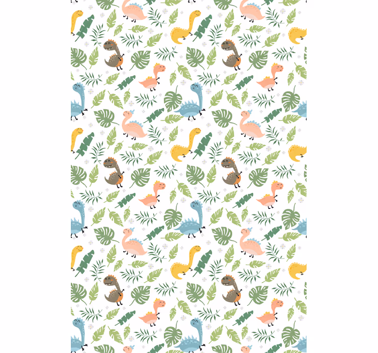 Fjäder och dinosaurie mönster barns rullgardin - Tenstickers