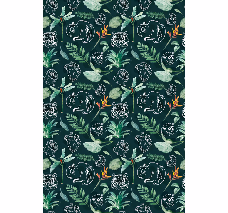Rullgardin djur djurmotiv blommor - Tenstickers