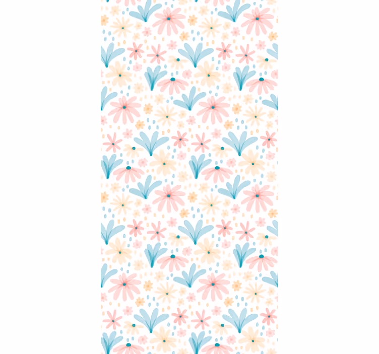 Blommiga prästkragar mönster Rullgardin blommor och växter - Tenstickers