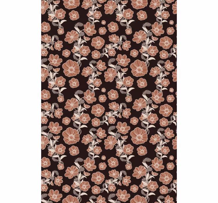 Vintage mörkt mönster Rullgardin blommig - Tenstickers