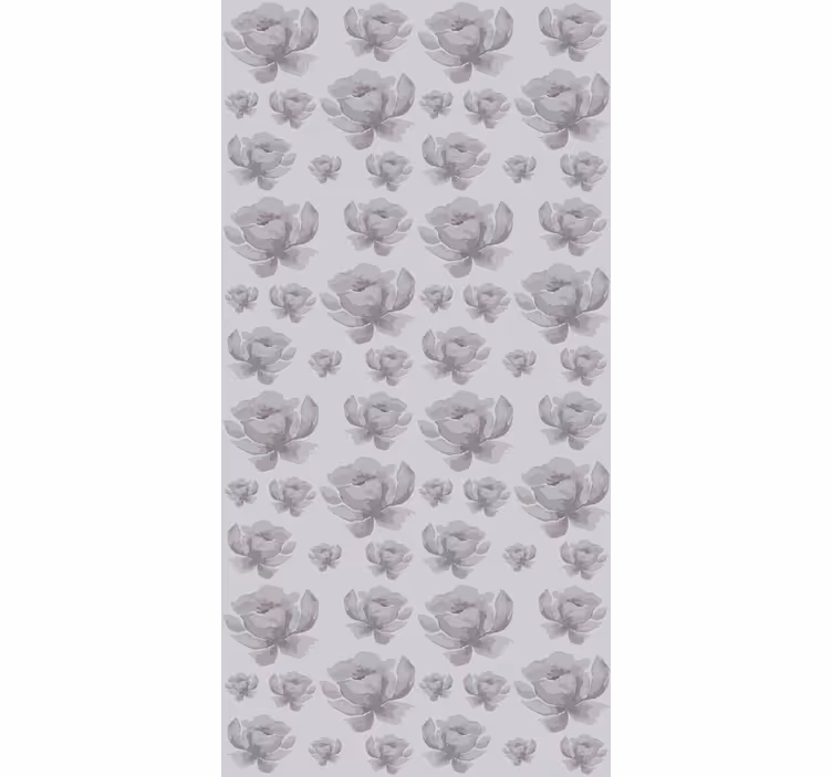 Grå delikat design Rullgardin blommor och växter - Tenstickers