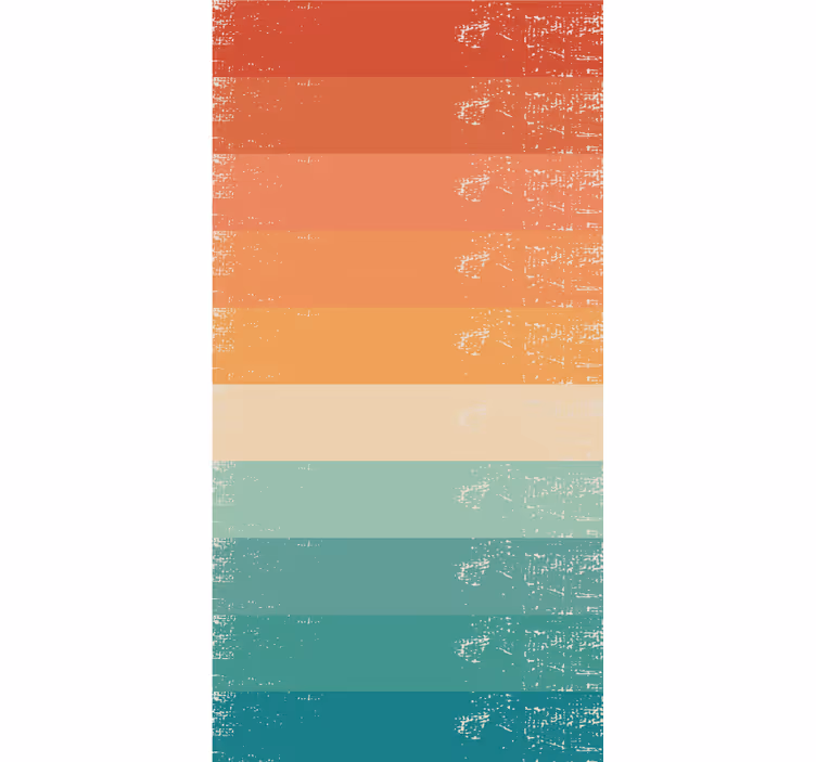 Retro randig regnbåge vintage rullgardin - Tenstickers