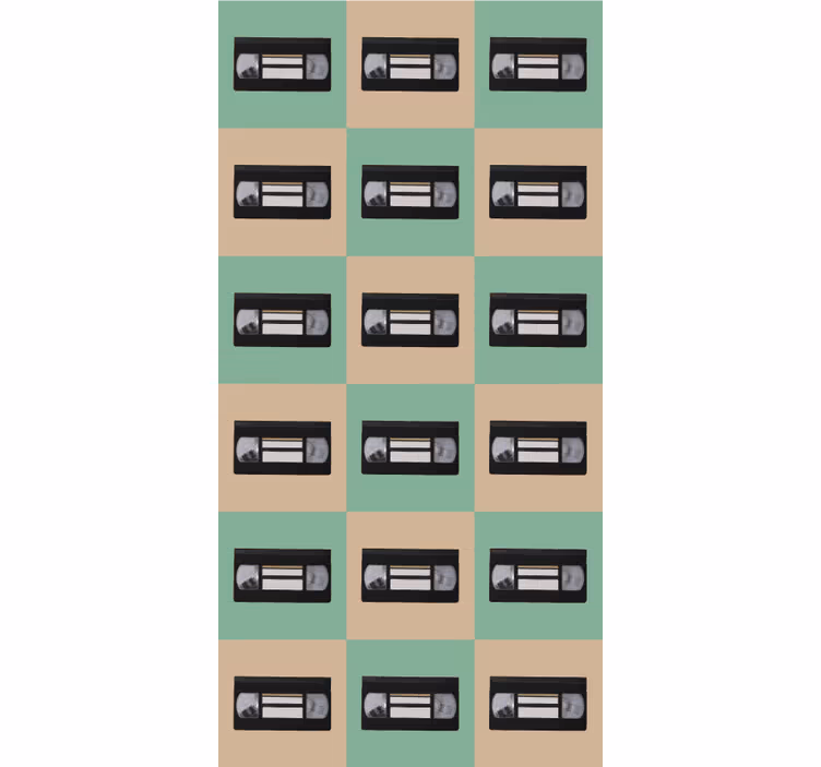 Färgglada vhs retro mönster vintage rullgardin - Tenstickers