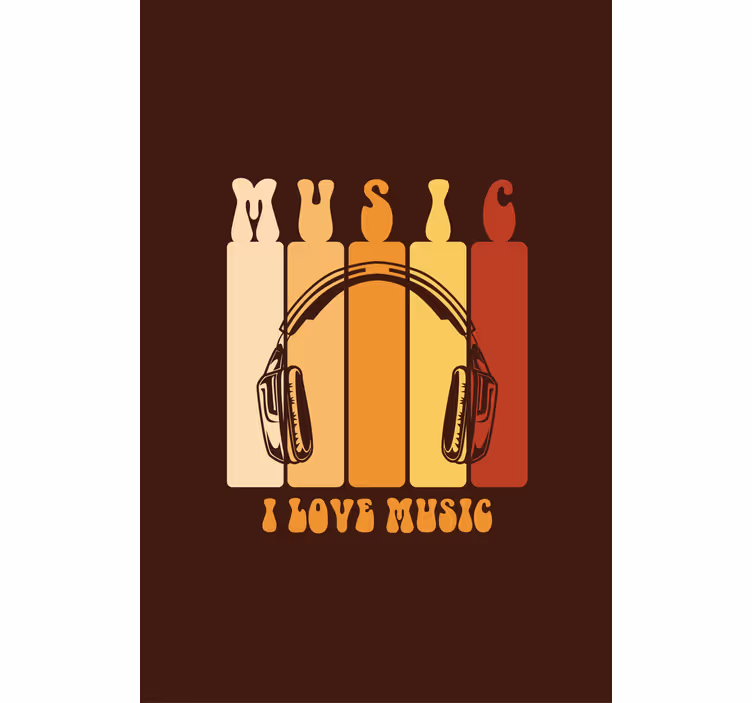 Design av musik hörlurar Rullgardin med text - Tenstickers
