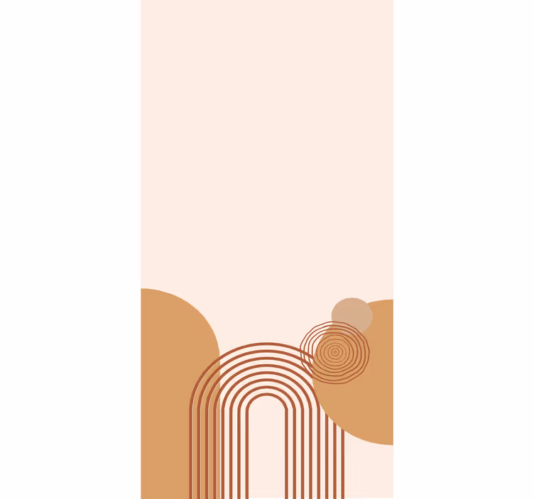 Böjd linje beige design Rullgardin modern - Tenstickers