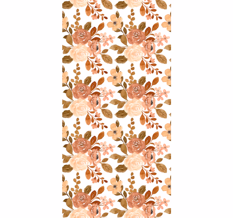 Romantiskt beige mönster Rullgardin blommig - Tenstickers