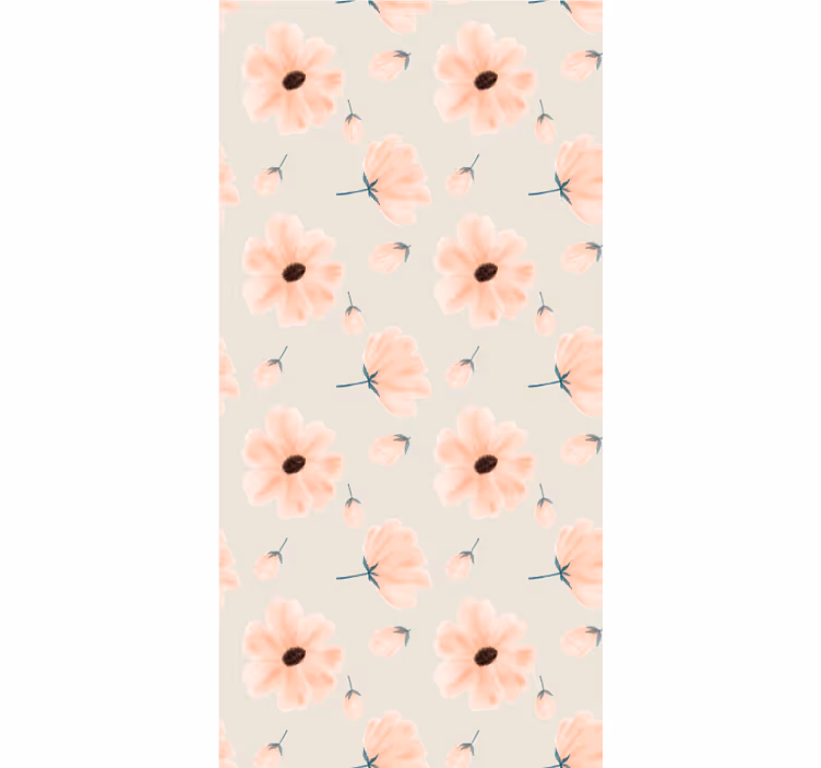 Pastellfärgade blommönster Rullgardin blommor och växter - Tenstickers