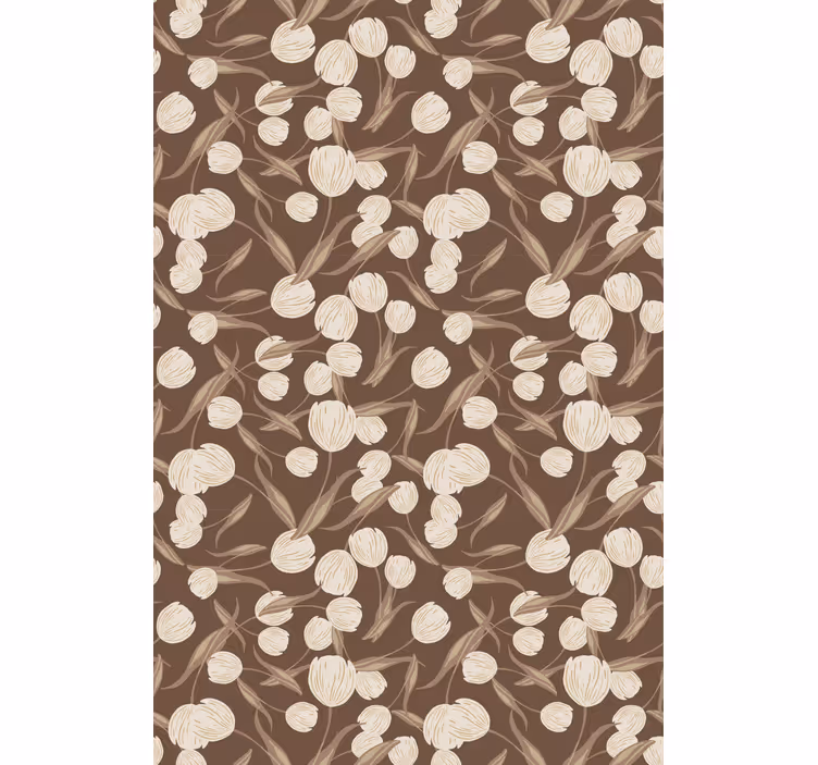 Elegant beige tulpaner mönster blommor rullgardin - Tenstickers