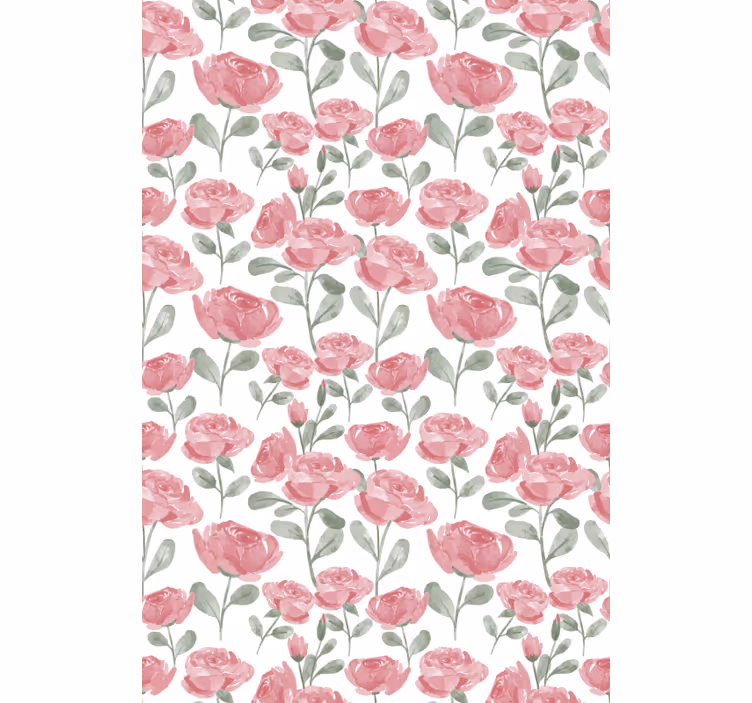 Akvarellrosor Rullgardin blommor och växter - Tenstickers