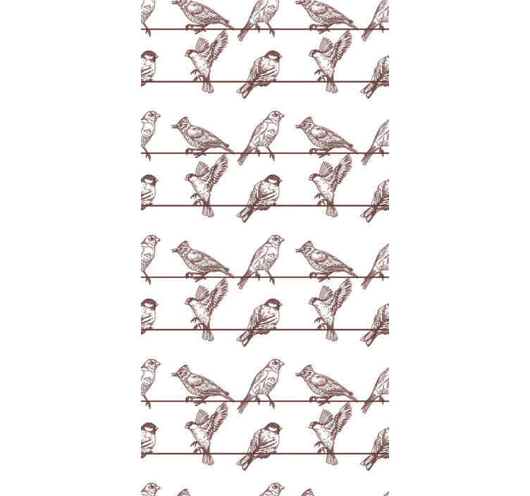 Trädgård fåglar design olika djur rullgardin - Tenstickers