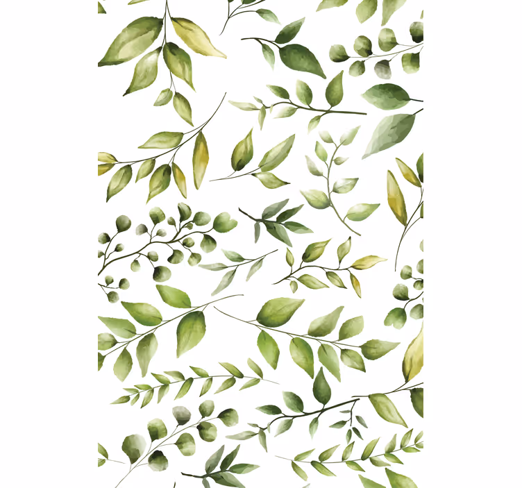 Akvarell eukalyptus lämnar växten rullgardin - Tenstickers