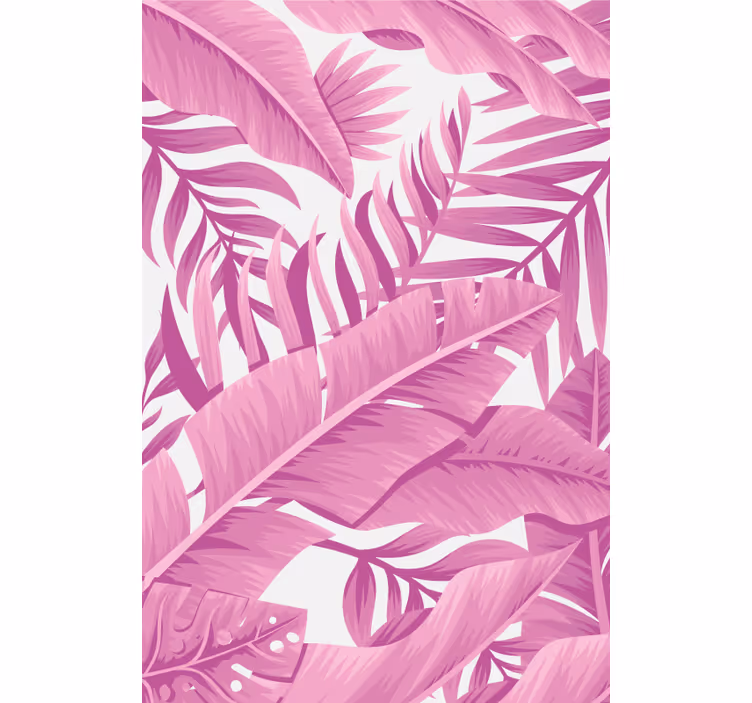 Tropiska rosa palmblad blommor växt rullgardin - Tenstickers