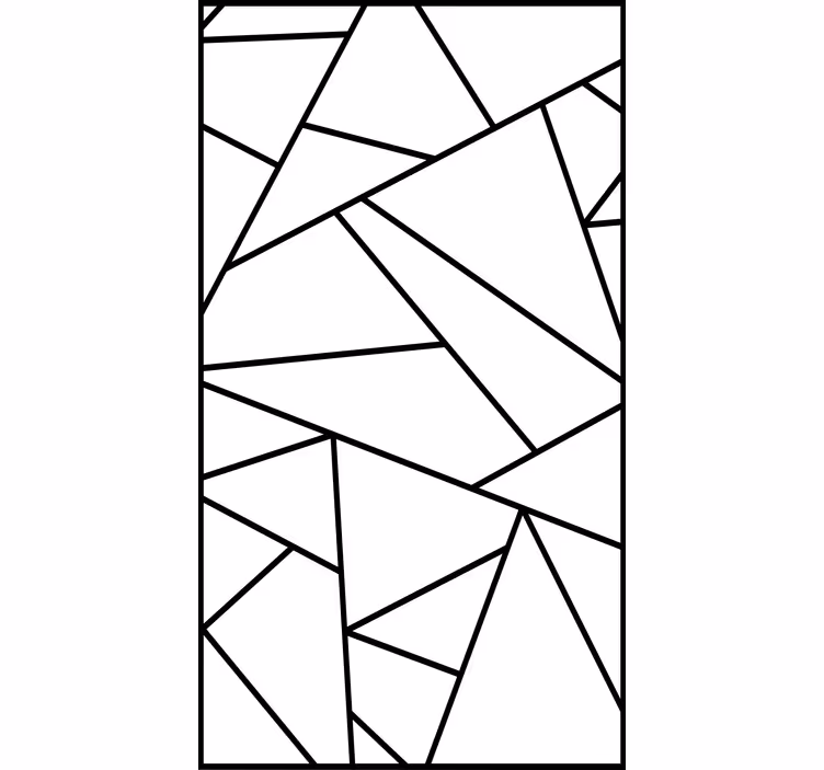 Svarta geometriska linjer minimalistisk design rullgardin - Tenstickers